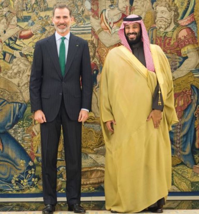 ملك إسبانيا يستقبل ولي العهد السعودي