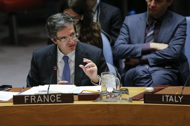 المندوب الفرنسي فرانسوا ديلاتر جوتيريس خلال الجلسة