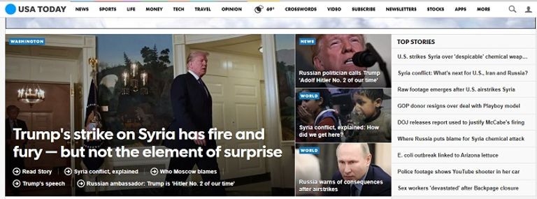 صحيفة "يو إس إيه" الأمريكية الضربة الثانية لسوريا للهدف نفسه وهو السلاح الكيماوي