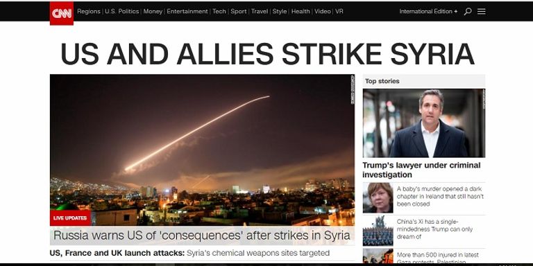 شبكة "سي إن إن" الأمريكية الضربة الثانية لسوريا للهدف نفسه وهو السلاح الكيماوي