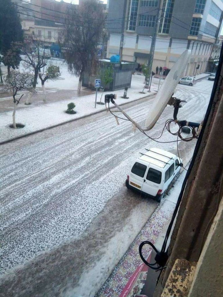 بَرَد في مدينة باتنة الجزائرية 