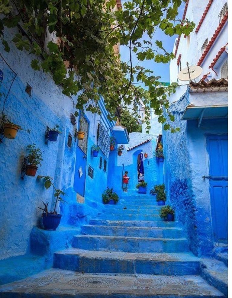 المغرب شفشاون الزرقاء  مدن ملونة حول العالم