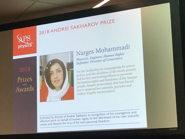 مراسم تسليم نرجس محمدي جائزة ساخاروف