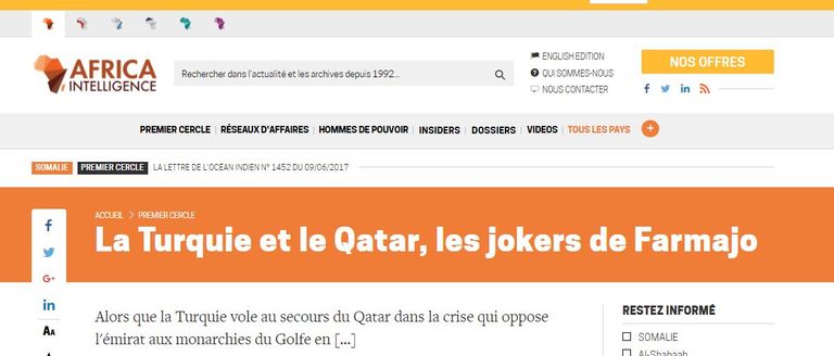 قطر أقحمت الصومال في أزمة المقاطعة