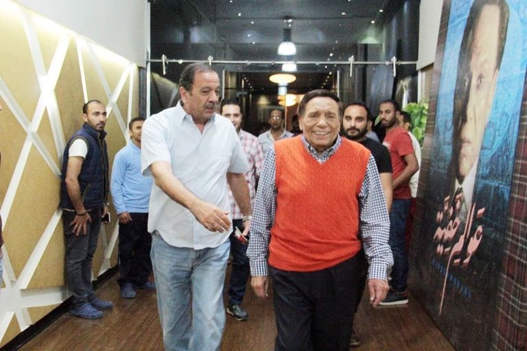 الإعلامية المصرية لميس الحديدي مع الفنان عادل إمام