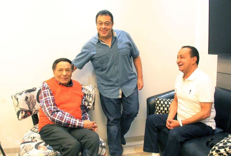 الإعلامية المصرية لميس الحديدي مع الفنان عادل إمام