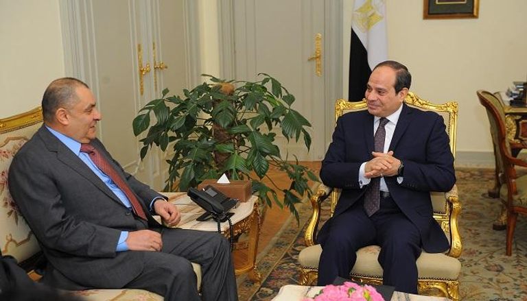 الرئيس المصري خلال لقائه جاسم الصقر