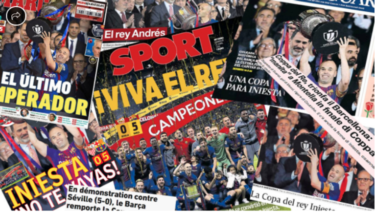 الصحف العالمية تبرز الوداع الأسطوري للرسام إنييستا مع برشلونة