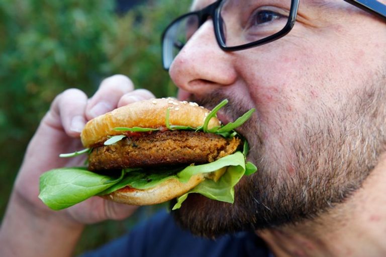 برجر حشري مصنوع من ديدان خنفساء القمامة