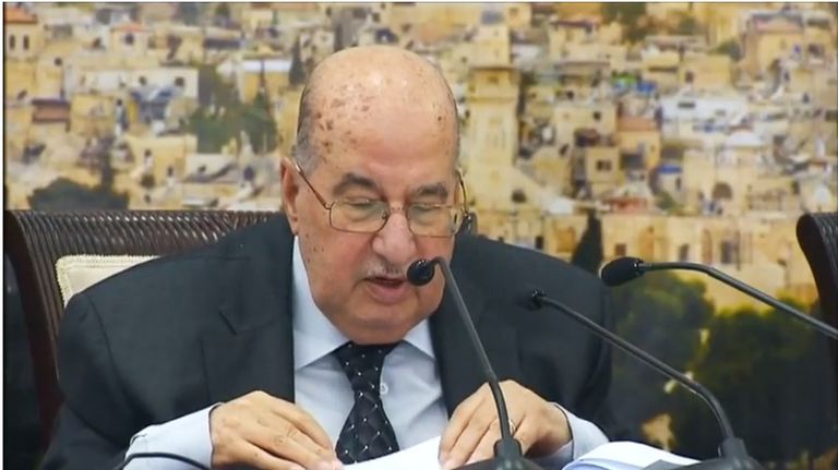 رئيس المجلس الوطني الفلسطيني سليم الزعنون اجتماع للجنة التنفيذية لمنظمة التحرير-أرشيفية