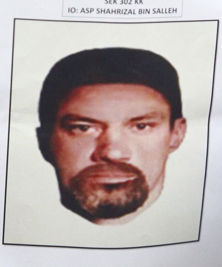 أحد المشتبه بهما في حادث اغتيال البطش الشرطة الماليزية تنشر رسمين للمشتبه بهما في اغتيال البطش