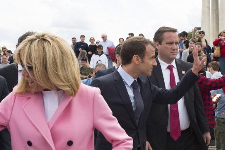 ماكرون وقرينته في واشنطن - أ.ف.ب