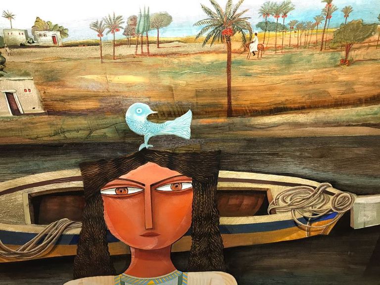 إحدى لوحات معرض "الصيد..النوبة والفروسية"