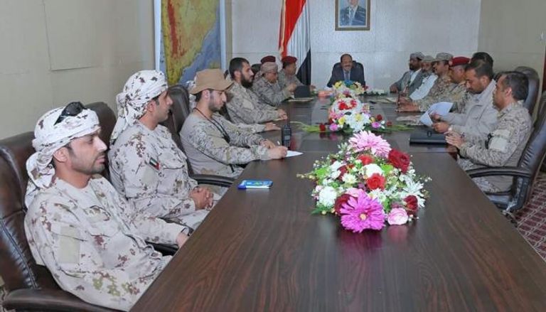 اجتماع القيادة المشتركة للجيش اليمني وقوات التحالف بمأرب