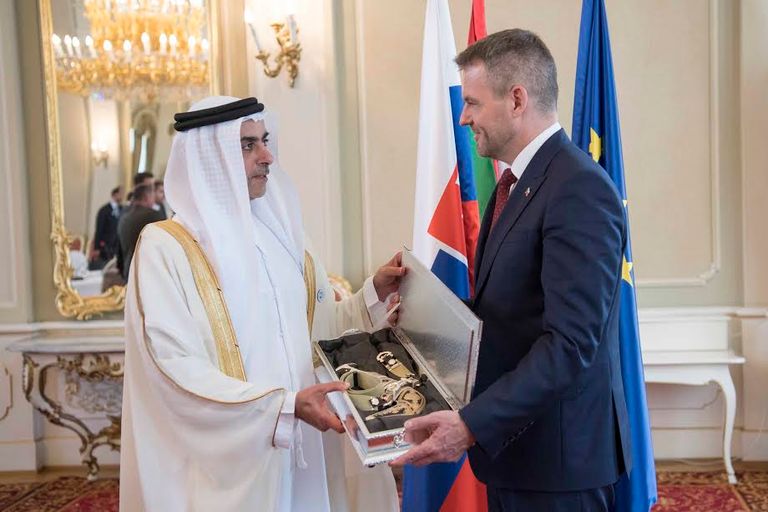 جانب من لقاء الشيخ سيف بن زايد والوفد الإماراتي مع رئيس وزراء سلوفاكيا