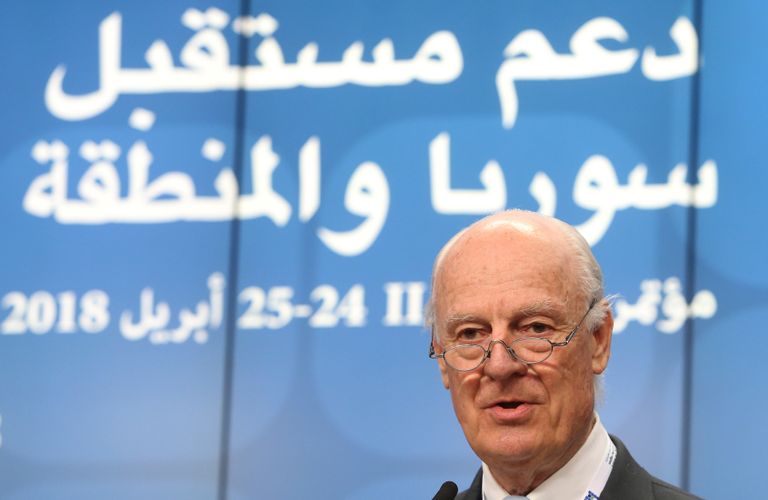 جانب من مؤتمر بروكسل الخاص بسوريا