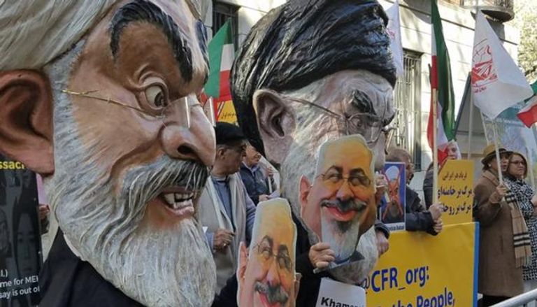 جانب من مظاهرات االمعارضة الإيرانية أمام الأمم المتحدة 