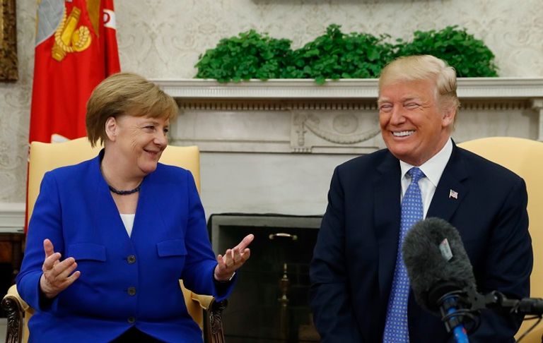 ترامب وميركل فى البيت الأبيض ترامب وميركل - رويترز