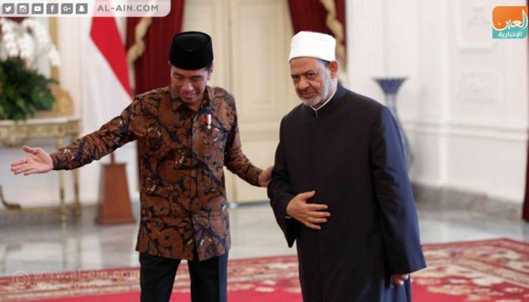 جانب من استقبال الرئيس الإندونيسي لشيخ الأزهر
