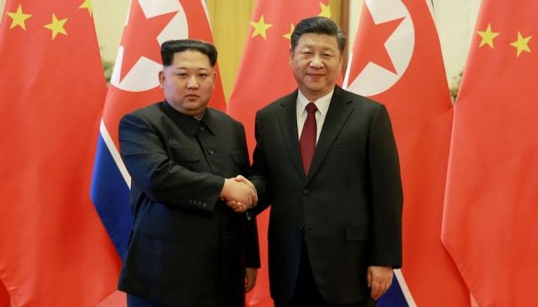 الرئيس الصيني شي جينبينج وزعيم كوريا الشمالية كيم جونج أون