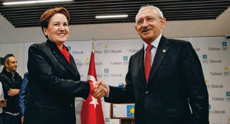 زعيم حزب الشعب الجمهوري وزعيمة حزب الصالح المعارضان الرئيسان في تركيا الرئيس التركي رجب أردوغان