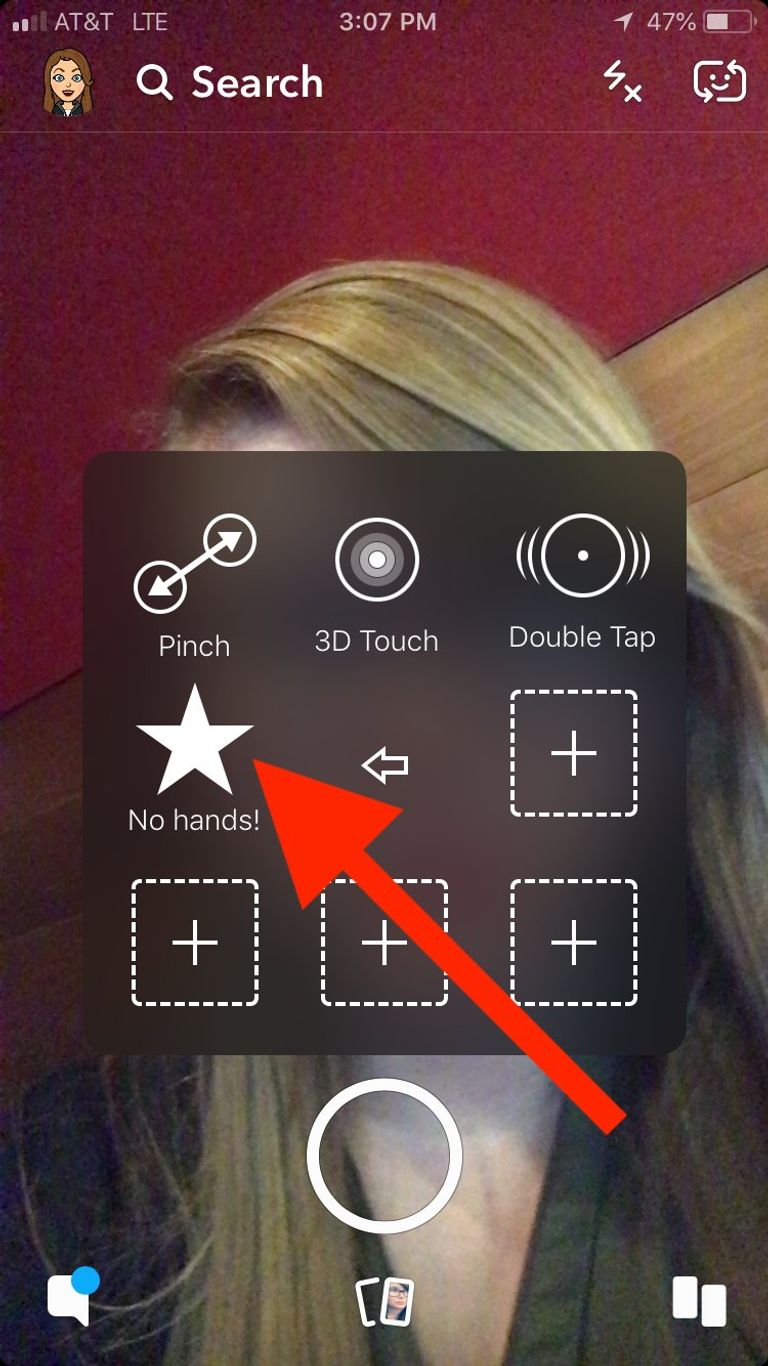 حيلة لتسجيل مقطع سناب شات Snapchat دون لمس الشاشة