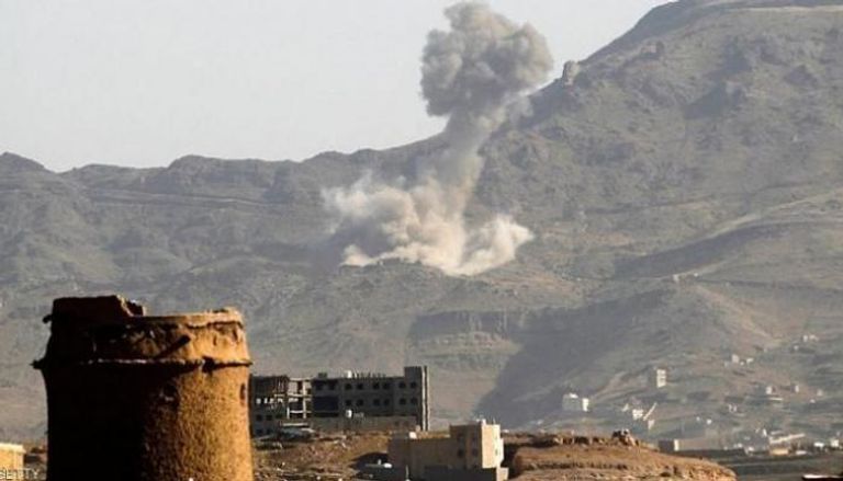 استهداف أحد مواقع مليشيا الحوثي الإرهابية في اليمن -أرشيفية