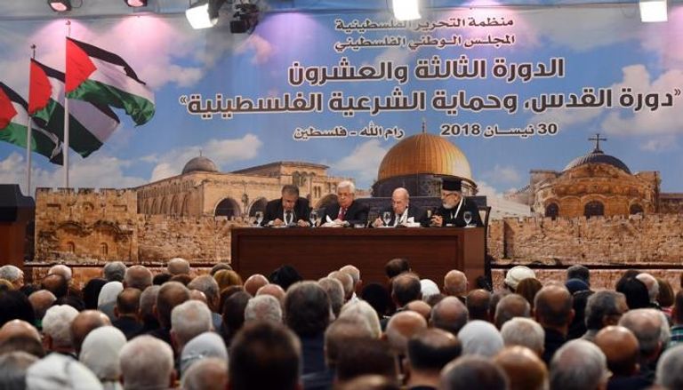 جانب من اجتماع المجلس الوطني الفلسطيني المجلس الوطني الفلسطيني أثناء انعقاده