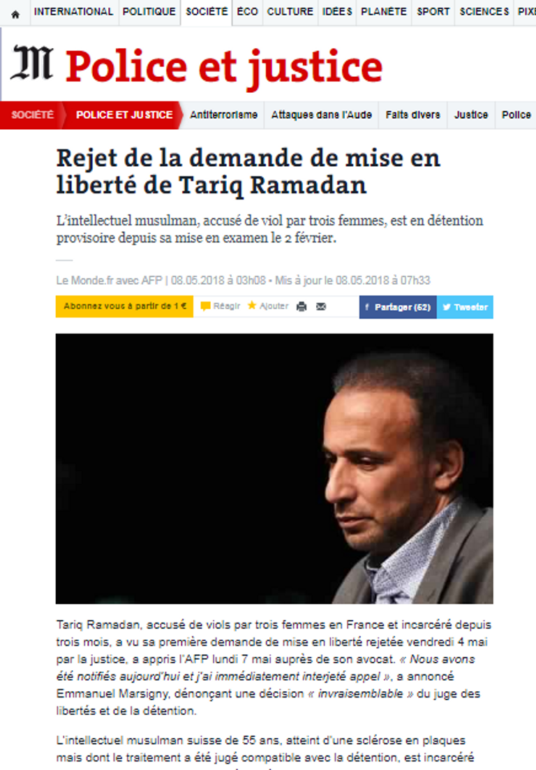 تقرير صحيفة لوموند الفرنسية عن حفيد البنا طارق رمضان