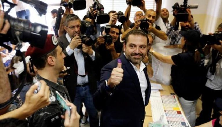 رئيس الوزراء اللبناني سعد الحريري أثناء الانتخابات- رويترز