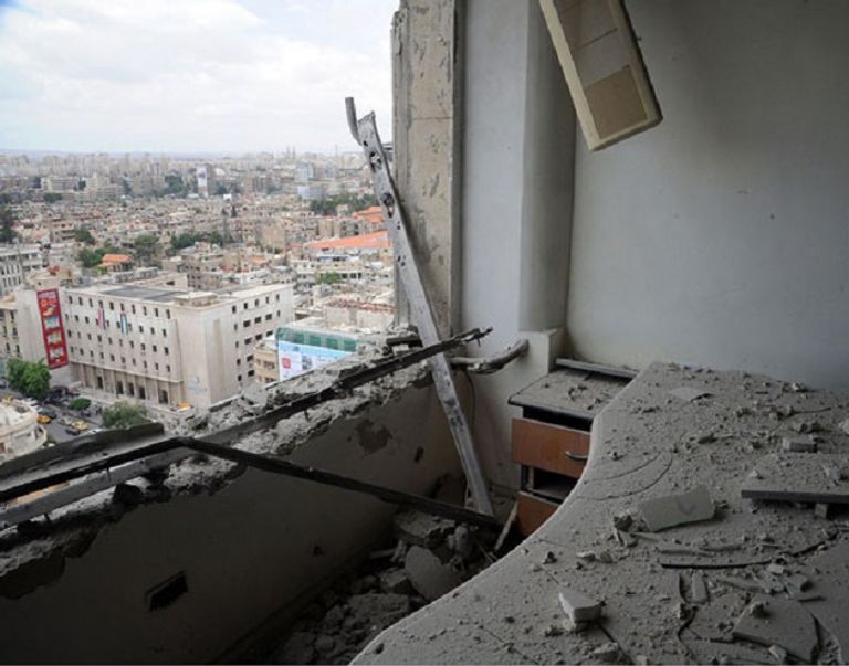 موقع الهجوم الذي ضرب دمشق