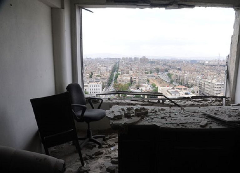 موقع الهجوم الذي ضرب دمشق