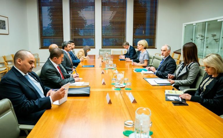 الشيخ عبدالله بن زايد آل نهيان يجري محادثات مع وزيرة خارجية أستراليا الشيخ عبدالله بن زايد ورئيس وزراء أستراليا