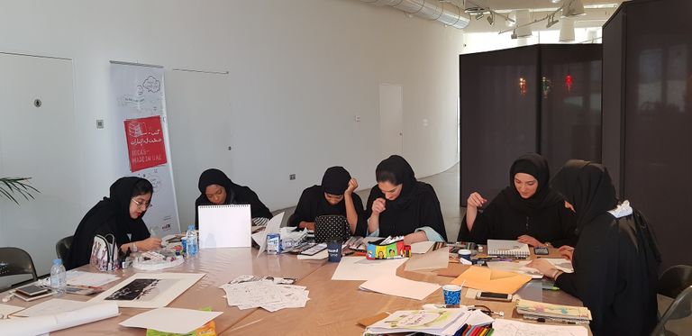 خلال ورشة عمل النسخة السابعة من مشروع " كتب – صنعت في الإمارات