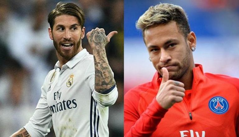 نيمار وسيرخيو راموس نيمار لاعب باريس سان جيرمان