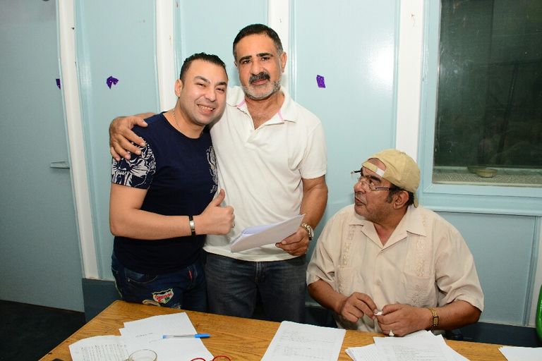 جمال سليمان ومنة فضالي خلال تسجيل "لست وحدك"