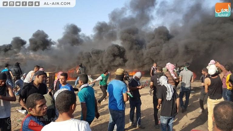 مؤتمر صحفي للهيئة الوطنية العليا لمسيرة العودة في غزة 