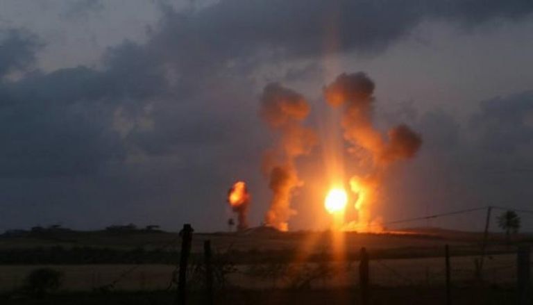 صورة متداولة للغارات الإسرائيلية على غزة