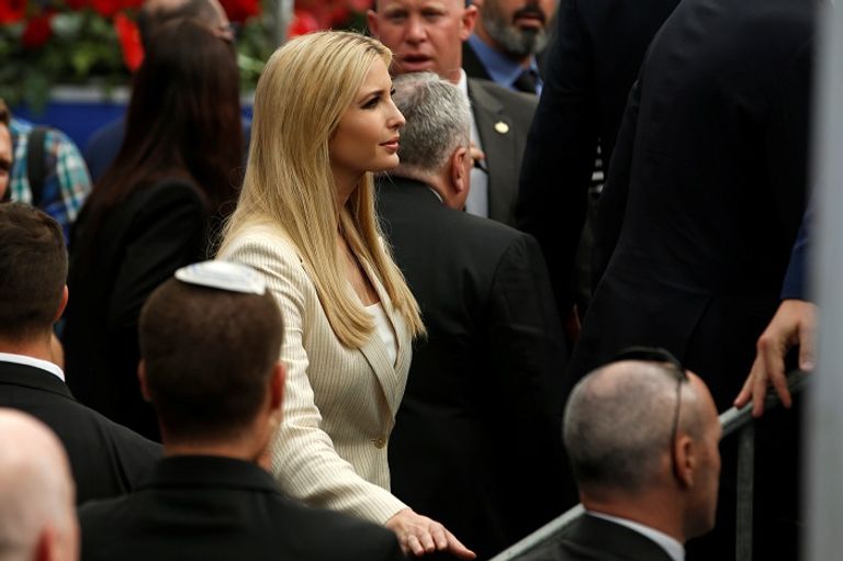 إيفانكا ترامب خلال حضورها مراسم افتتاح السفارة الأمريكية في القدس- رويترز