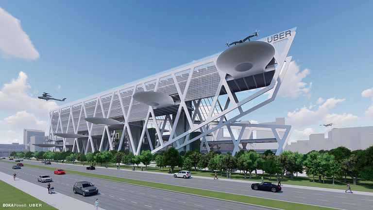 أحد تصميمات أوبر لمهابط التاكسي الطائر