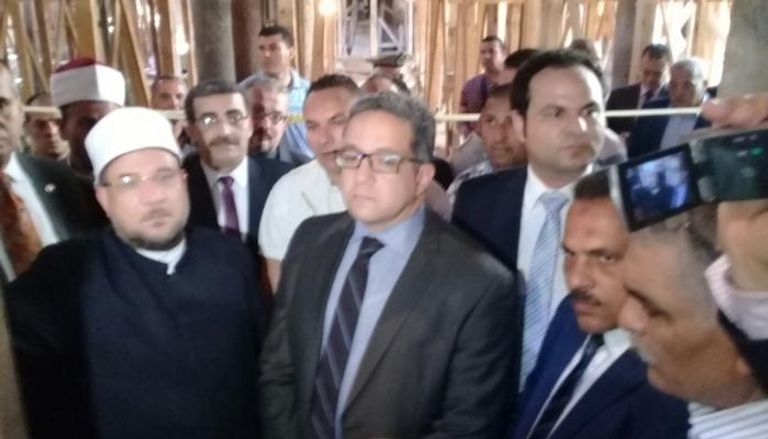 وزيرا الآثار والأوقاف المصريان في افتتاح مسجد زغلول برشيد 