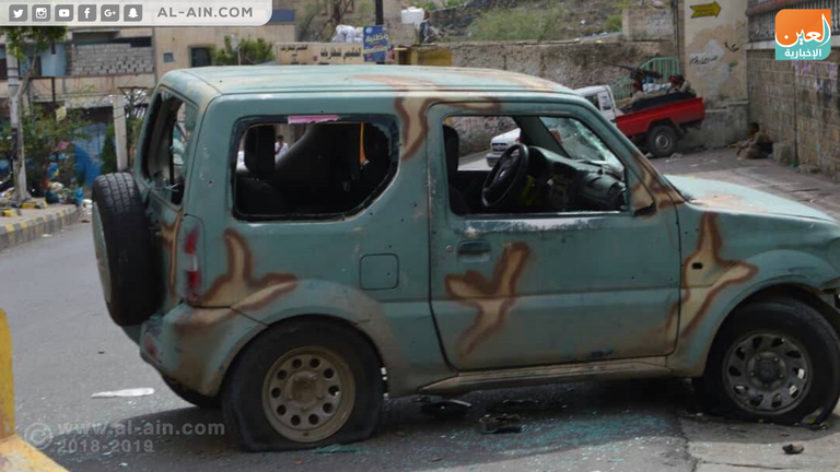 سيارة المسلحين المهاجمين التي تم التصدي لها 