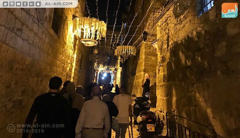 شارع صلاح الدين في القدس وهو يستقبل شهر رمضان المبارك