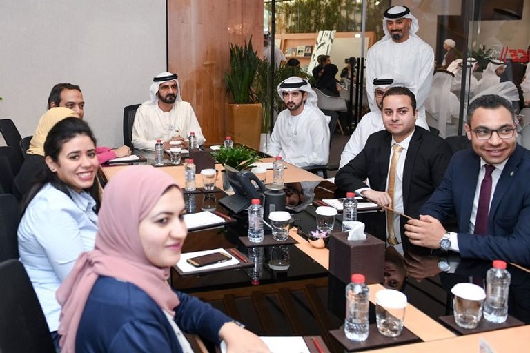 الشيخ محمد بن راشد آل مكتوم يلتقي الوفد الحكومي المصري