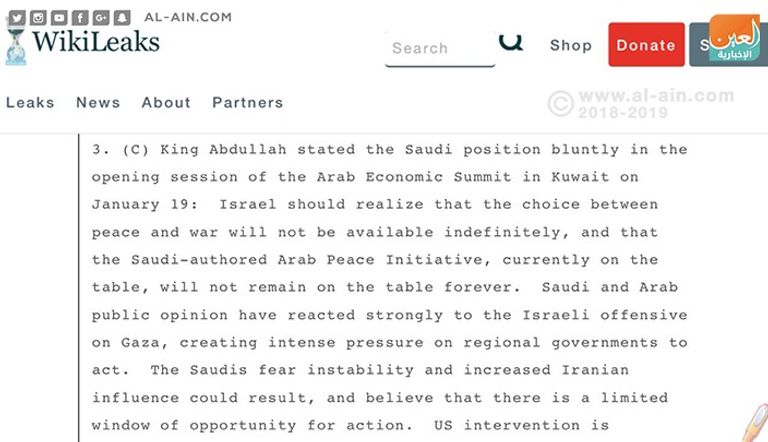 برقيات أمريكية: هكذا سعى الملك عبد الله لإنهاء الاحتلال الإسرائيلي