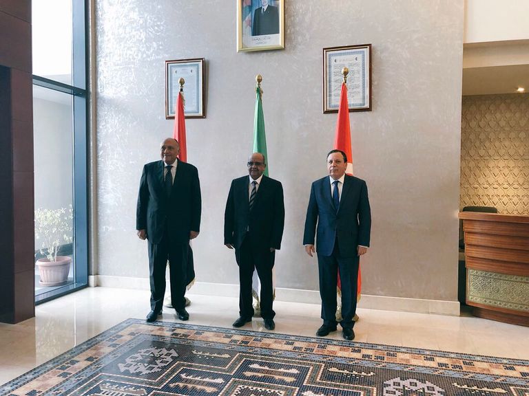اجتماع وزراء خارجية الجزائر ومصر وتونس حول ليبيا