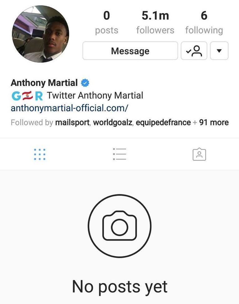 انستقرام مارسيال أنتوني مارسيال - صورة أرشيفية