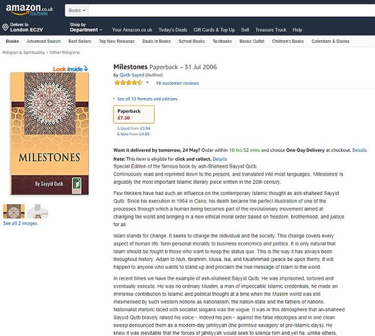 موقع أمازون يبيع مواد تروج فكر الإرهابيين