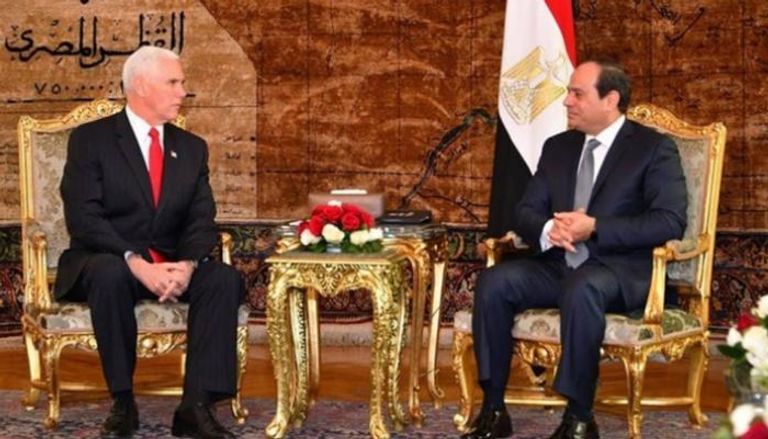 الرئيس المصري السيسي ونائب الرئيس الأمريكي خلال لقاء سابق بينهما