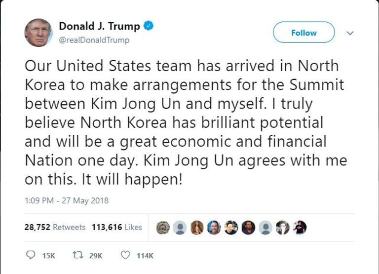 ترامب وكيم كان من المقر أن يلتقيا في يونيو